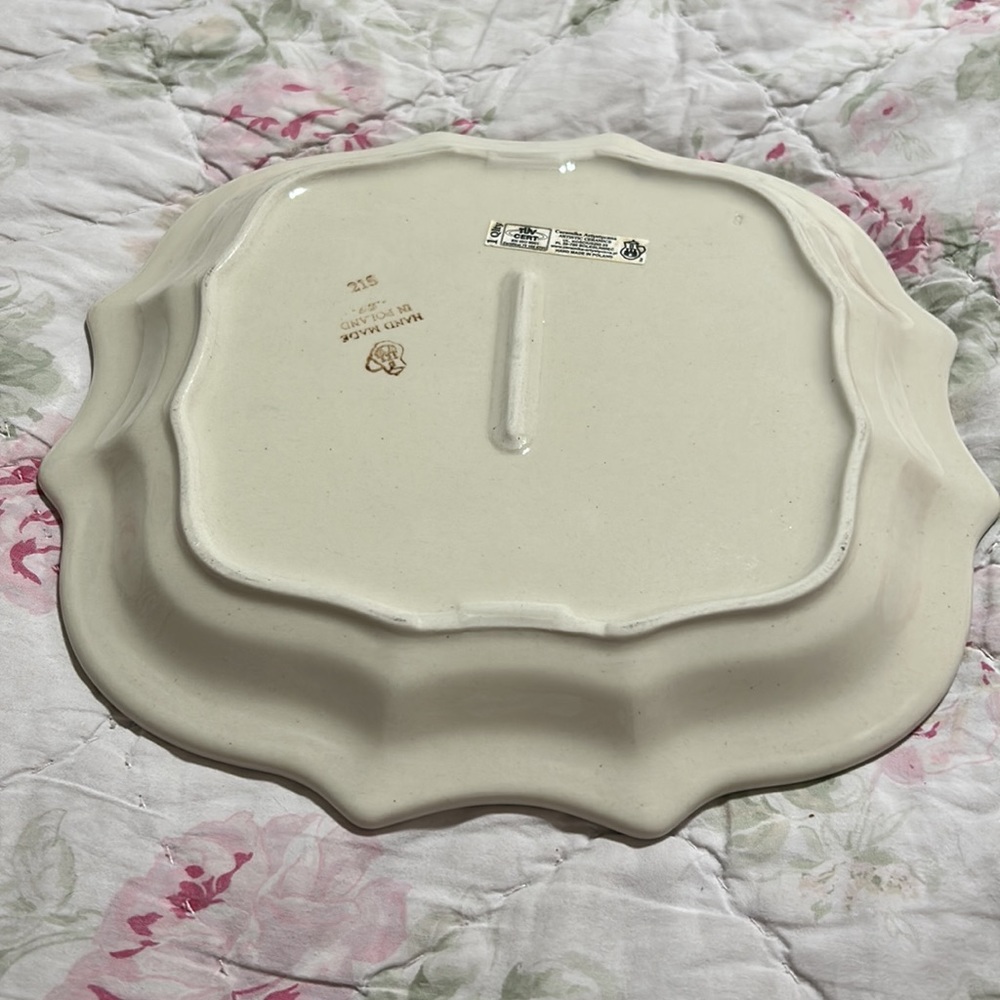 Beautiful Ceramic Blue and White Platter 10.5 X 10.5 at largest part. - Picture 5 of 6